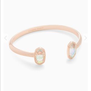 Elton Rose Gold Cuff Bracelet In Dichroic Glass
